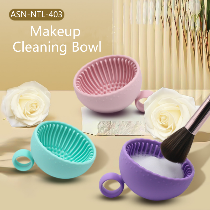 Nail Silicone Cleaning Brush Bowl